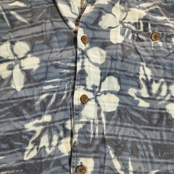 Columbia Sportswear Men's GRT Button-Up Shirt L Blue Floral Print Casual Hiking - Picture 5 of 10